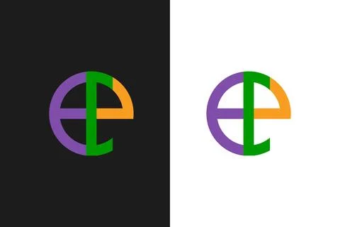 EEP letter mark logo template with smart color for light and dark background. Stock Illustration