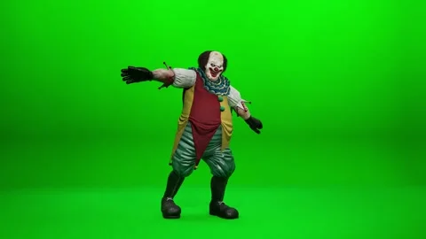 Eerie Evil Jester Posing for Compositing Stock Footage 318207958