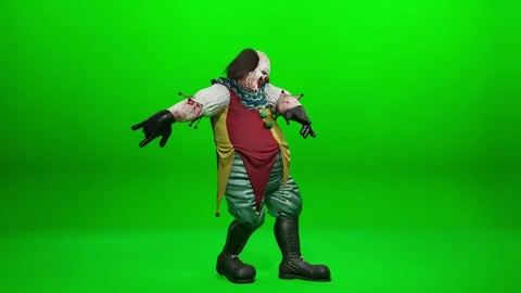 Eerie Evil Jester Posing for Compositing Stock Footage 318209323