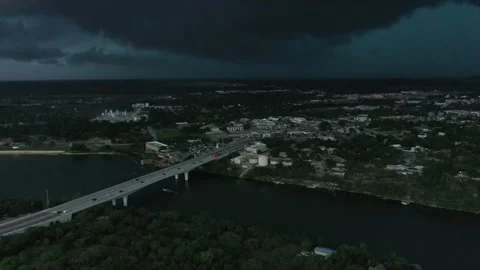 An eerie looking supercell thunderstorm develops over Marble Falls, Texas Video stock 160879057