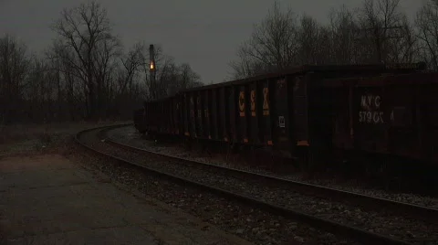 Eerie Train Stop  Stock Footage 367380