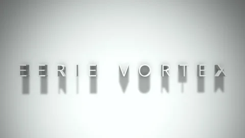 Eerie vortex 3D title animation white text on a white background Stock Footage 299425794