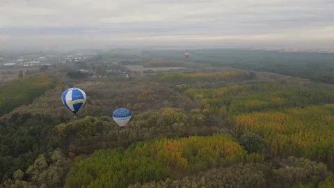 Eerostat, above the forests in Kherson Stock Footage 170174369