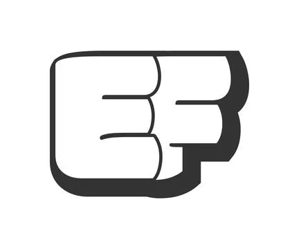 EF logo, bubble comic lettering, rounded in graffiti style black and white .. Stockillustratie