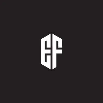 EF Logo monogram with hexagon shape style design template Illustrazione stock