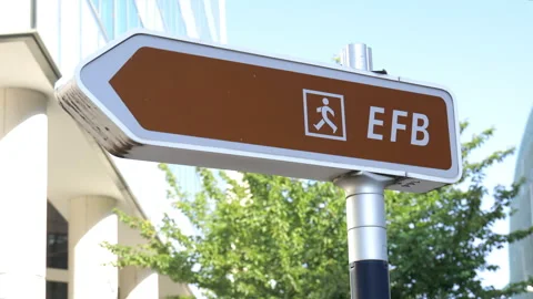 EFB Law school direction sign in a street of Issy-les-Moulineaux, France  Stock Footage 257327005