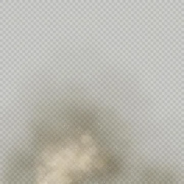 Effect beige dust or powder on transparent background. Dry soil explosion. Brown Stock Illustration