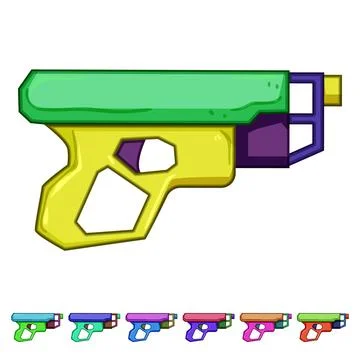 Effect blaster gun cartoon vector graphic Stock Illustration