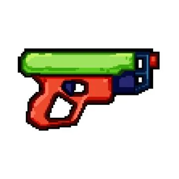 Effect blaster gun pixel art vector illustration Stock Illustration
