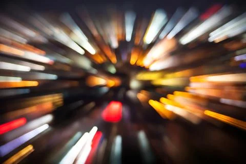 Effect of blow zoom technique on viewpoint Pattaya night at Thailand Stock Photos