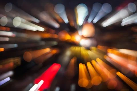 Effect of blow zoom technique on viewpoint Pattaya night at Thailand Stock Photos