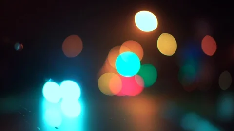 The effect of bokeh background in the movement of a city road. Stock Footage 124002369