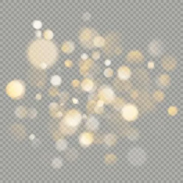 Effect of bokeh circles isolated on transparent background. Christmas glowing Illustrazione stock