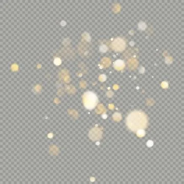 Effect of bokeh circles isolated on transparent background. Christmas glowing Illustrazione stock