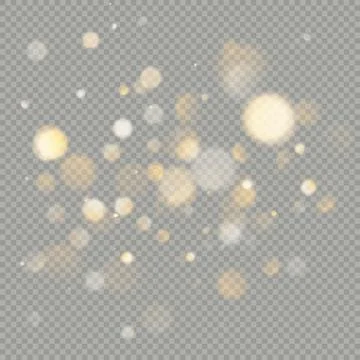 Effect of bokeh circles isolated on transparent background. Christmas glowing Illustrazione stock