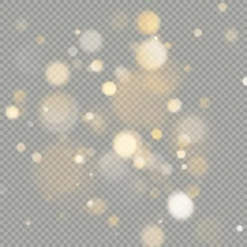 Effect of bokeh circles isolated on transparent background. Christmas glowing Illustrazione stock