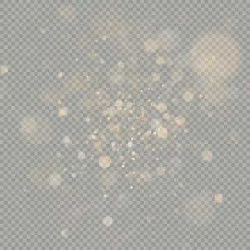 Effect of bokeh circles isolated on transparent background. Christmas glowing Illustrazione stock