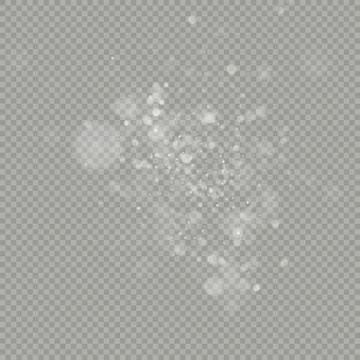 Effect of bokeh circles isolated on transparent background. Christmas glowing Illustrazione stock