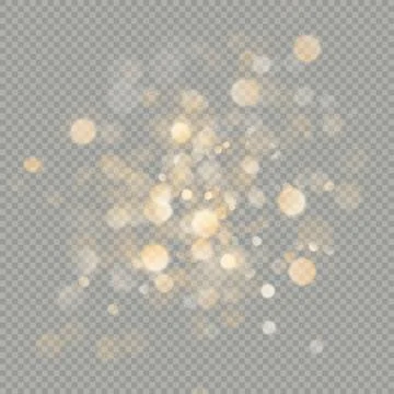 Effect of bokeh circles isolated on transparent background. Christmas glowing Illustrazione stock