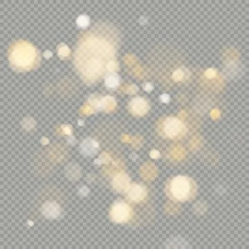 Effect of bokeh circles isolated on transparent background. Christmas glowing Illustrazione stock
