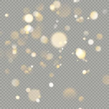 Effect of bokeh circles isolated on transparent background. Christmas glowing Illustrazione stock