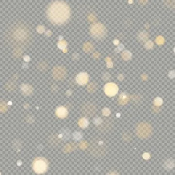 Effect of bokeh circles isolated on transparent background. Christmas glowing Stock Illustration