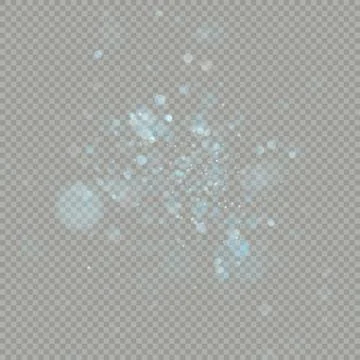 Effect of bokeh circles isolated on transparent background. Christmas glowing Illustrazione stock