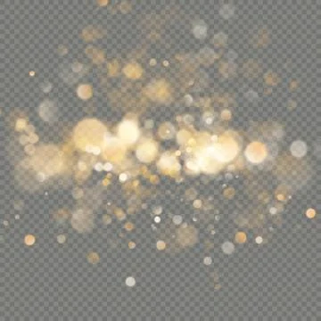 Effect of bokeh circles isolated on transparent background. Christmas glowing Illustrazione stock