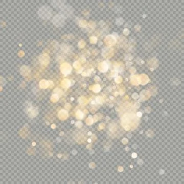 Effect of bokeh circles isolated on transparent background. Christmas glowing Illustrazione stock