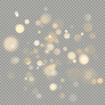 Effect of bokeh circles isolated on transparent background. Christmas glowing Illustrazione stock