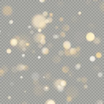 Effect of bokeh circles isolated on transparent background. Christmas glowing Illustrazione stock