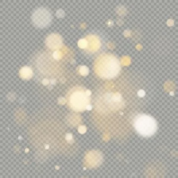 Effect of bokeh circles isolated on transparent background. Christmas glowing Illustrazione stock