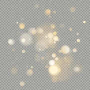 Effect of bokeh circles isolated on transparent background. Christmas glowing Illustrazione stock