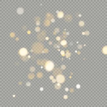 Effect of bokeh circles isolated on transparent background. Christmas glowing Illustrazione stock