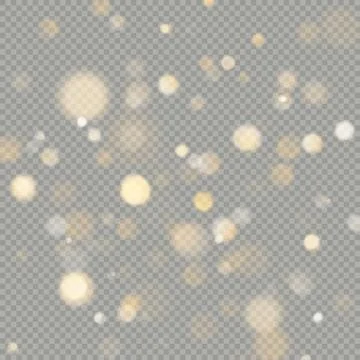 Effect of bokeh circles isolated on transparent background. Christmas glowing Illustrazione stock