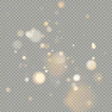 Effect of bokeh circles isolated on transparent background. Christmas glowing Illustrazione stock