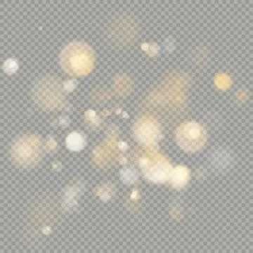 Effect of bokeh circles isolated on transparent background. Christmas glowing Illustrazione stock