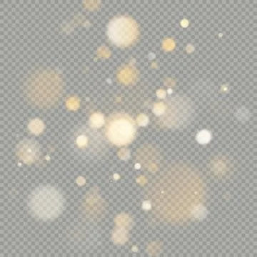 Effect of bokeh circles isolated on transparent background. Christmas glowing Illustrazione stock