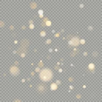 Effect of bokeh circles isolated on transparent background. Christmas glowing Illustrazione stock