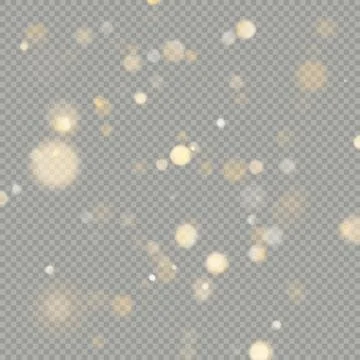 Effect of bokeh circles isolated on transparent background. Christmas glowing Illustrazione stock