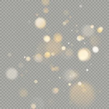 Effect of bokeh circles isolated on transparent background. Christmas glowing Illustrazione stock