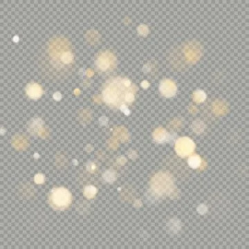 Effect of bokeh circles isolated on transparent background. Christmas glowing Illustrazione stock