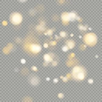 Effect of bokeh circles isolated on transparent background. Christmas glowing Illustrazione stock