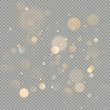 Effect of bokeh circles isolated on transparent background. Christmas glowing Illustrazione stock