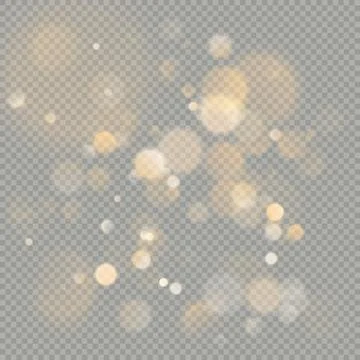 Effect of bokeh circles isolated on transparent background. Christmas glowing Illustrazione stock