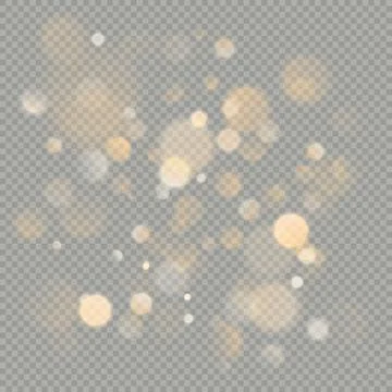 Effect of bokeh circles isolated on transparent background. Christmas glowing Illustrazione stock