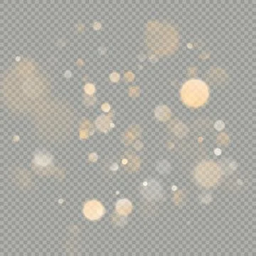 Effect of bokeh circles isolated on transparent background. Christmas glowing Stock Illustration