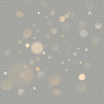 Effect of bokeh circles isolated on transparent background. Christmas glowing Illustrazione stock