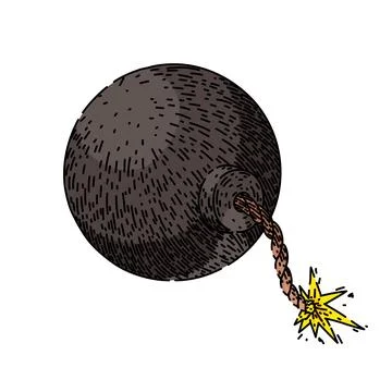 Effect bomb sketch hand drawn vector Stock Illustration