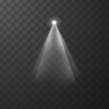 The effect of bright spotlight rays on a transparent background, ideal for Stock Illustration